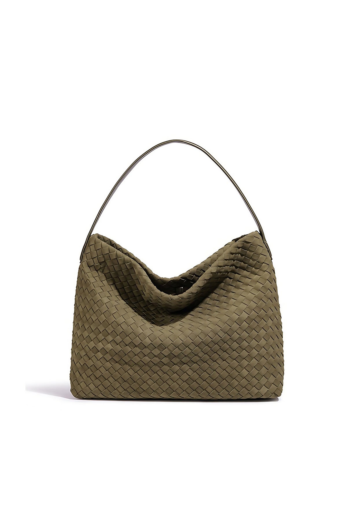 Grand sac fourre-tout femme tressé, poignée, sept coloris, vert