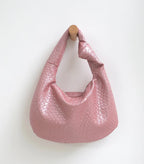 Sac hobo femme en similicuir aspect tressé, fermeture zippée