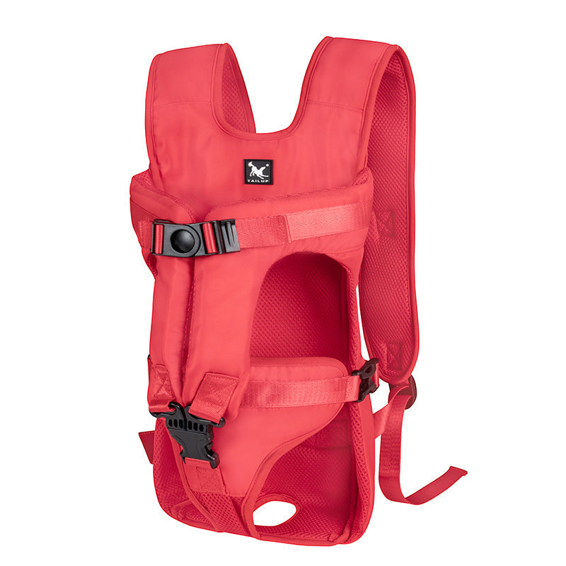 Sac de transport chien 2 en 1, ventral ou dos, imperméable, rouge