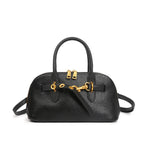 Petit sac bandoulière femme en cuir, forme rectangulaire, noir