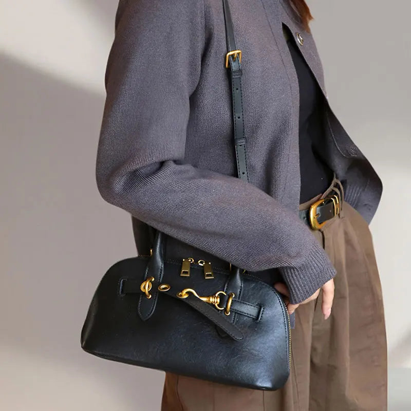 Petit sac bandoulière femme en cuir, forme rectangulaire