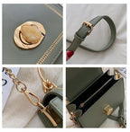 Petit sac carré femme à chaîne dorée et rabat aimanté