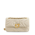 Sac matelassé femme à double chaîne entrelacée, trois coloris, beige