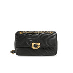 Sac matelassé femme à double chaîne entrelacée, trois coloris, noir