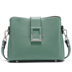 Sac besace femme en cuir, bandoulière réglable, cinq coloris, vert