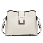 Sac besace femme en cuir, bandoulière réglable, cinq coloris, blanc