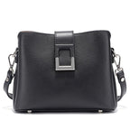 Sac besace femme en cuir, bandoulière réglable, cinq coloris, noir
