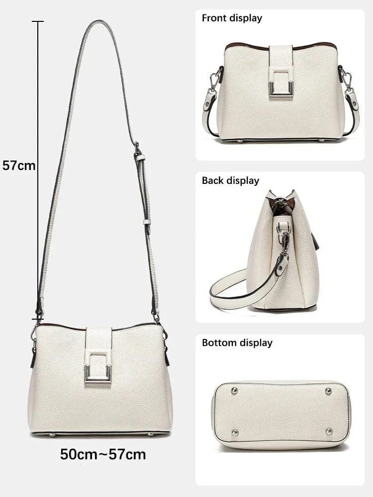 Sac besace femme en cuir, bandoulière réglable, cinq coloris