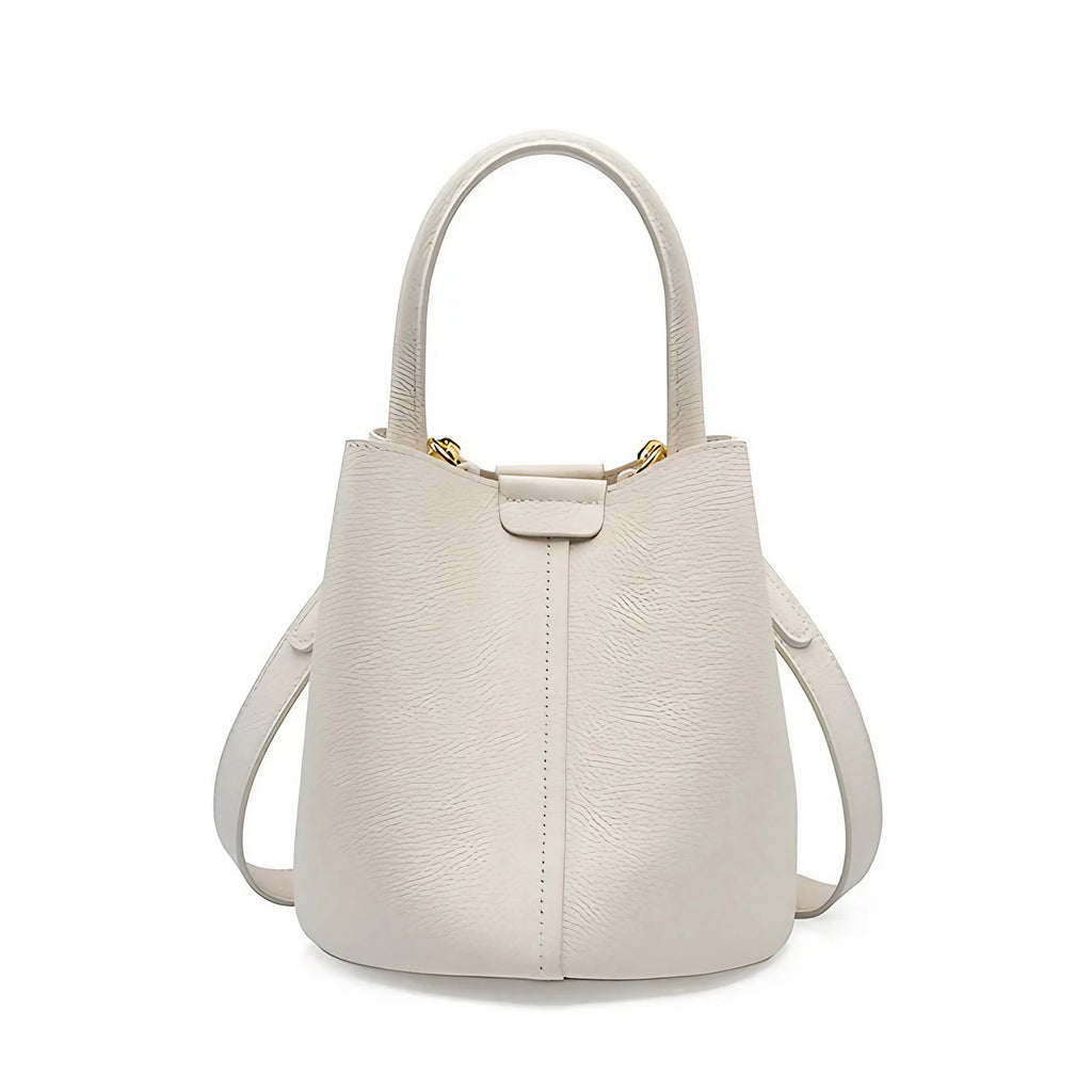 Sac bourse femme à détails dorés, bandoulière amovible, crème