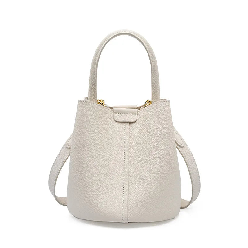 Sac bourse femme à détails dorés, bandoulière amovible, crème
