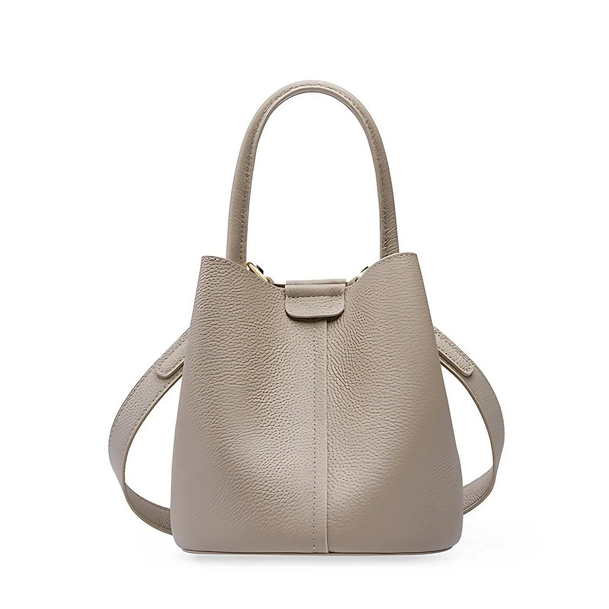 Sac bourse femme à détails dorés, bandoulière amovible, gris