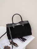 Sac à main femme à deux compartiments, bandoulière amovible, noir