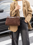 Sac à main femme à deux compartiments, bandoulière amovible