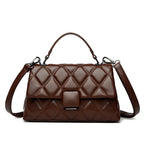 Sac capitonné femme à deux compartiments, six coloris, marron