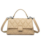 Sac capitonné femme à deux compartiments, six coloris, beige