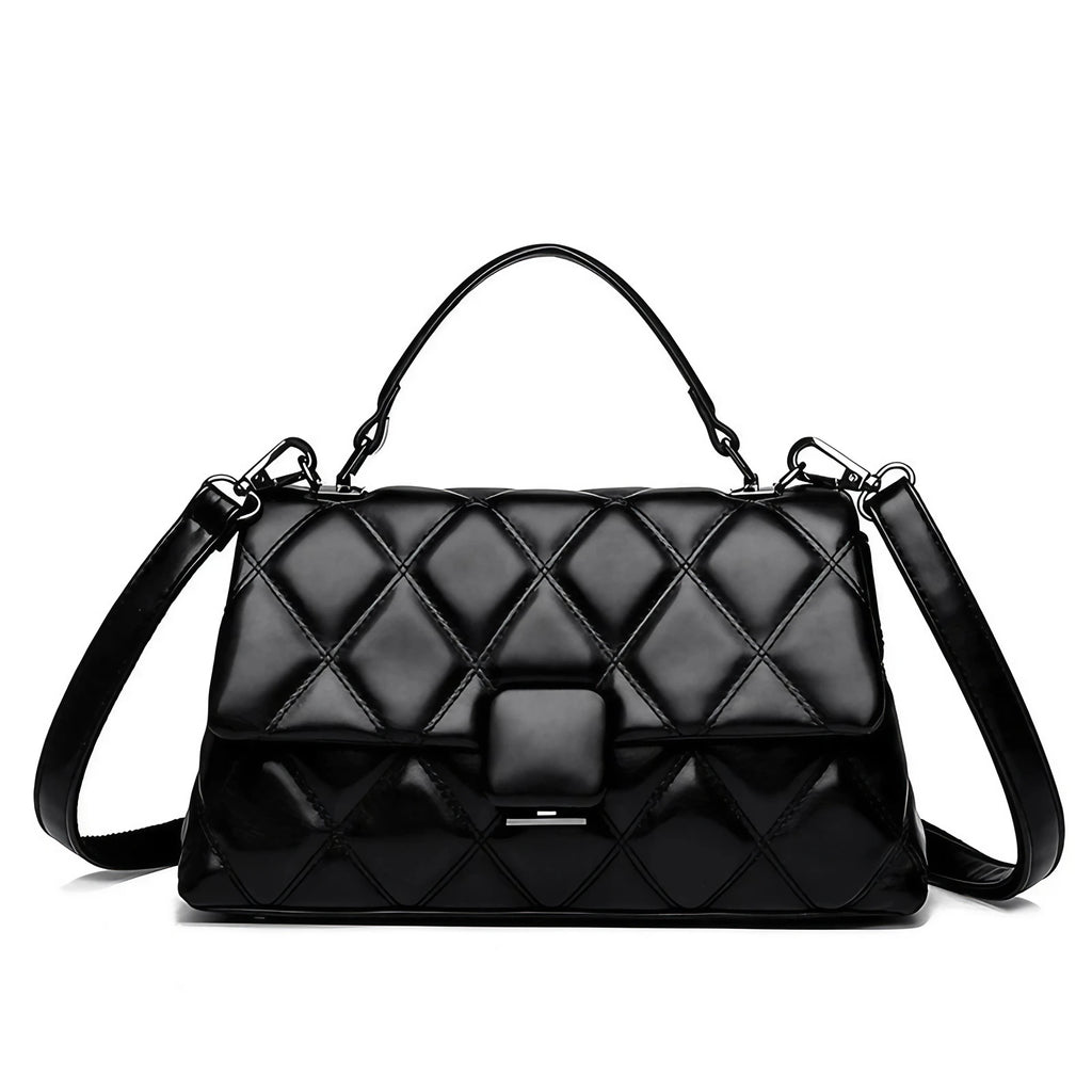 Sac capitonné femme à deux compartiments, six coloris, noir