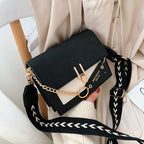 Petit sac à main carré femme, noir et blanc, 18 x 14 cm