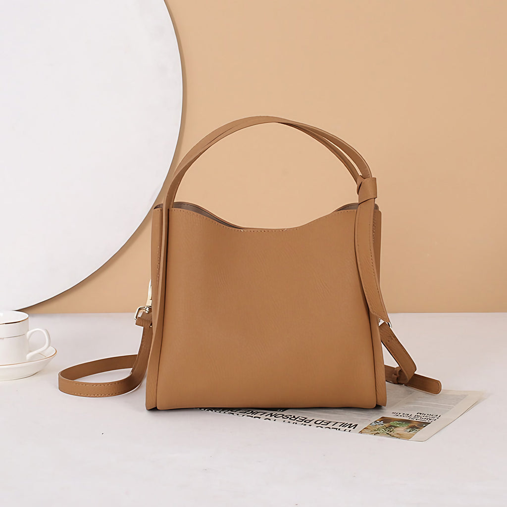 Petit sac à main femme carré, bandoulière amovible, six coloris, camel