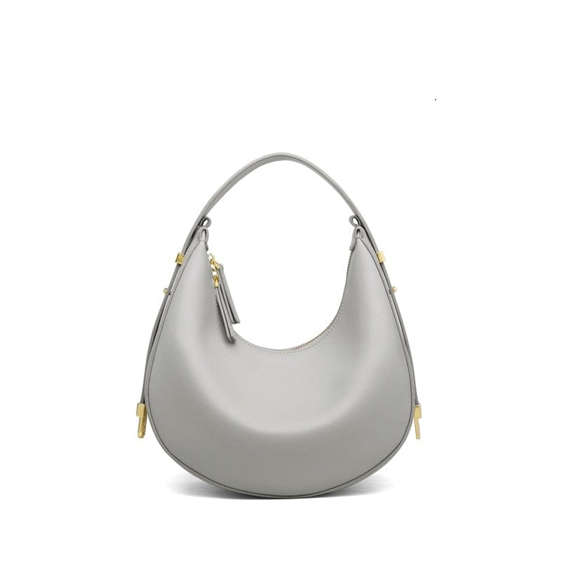 Sac à main demi-lune femme zippé, porte-clés intégré