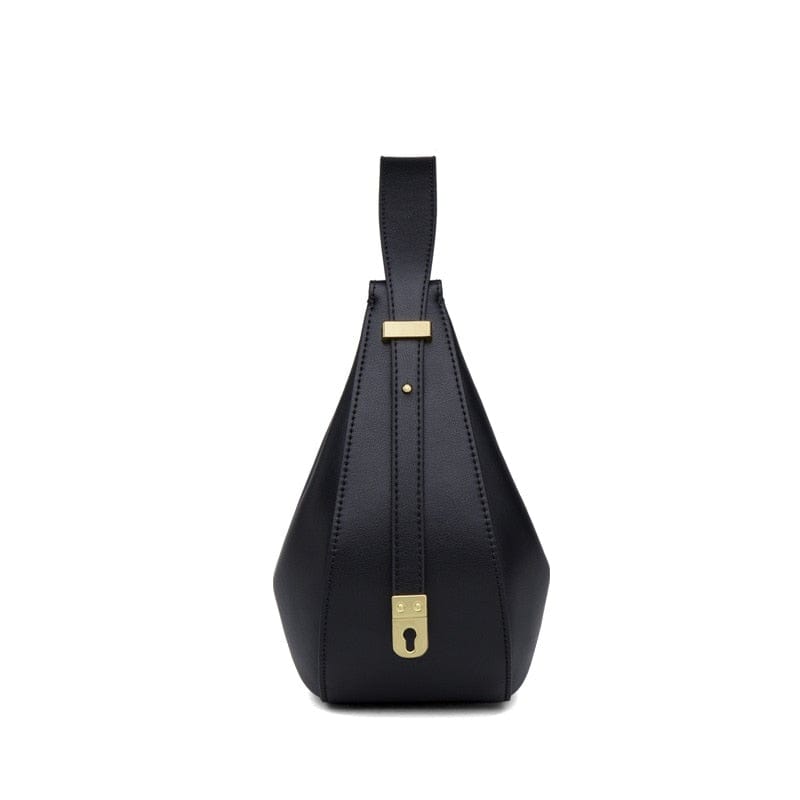 Sac à main demi-lune femme zippé, porte-clés intégré