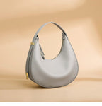 Sac à main demi-lune femme zippé, porte-clés intégré