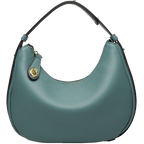 Sac à main demi-lune femme zippé, porte-clés intégré, vert
