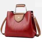 Sac à main femme structuré compact, poignée et bandoulière amovible, rouge