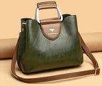 Sac à main femme structuré compact, poignée et bandoulière amovible, vert