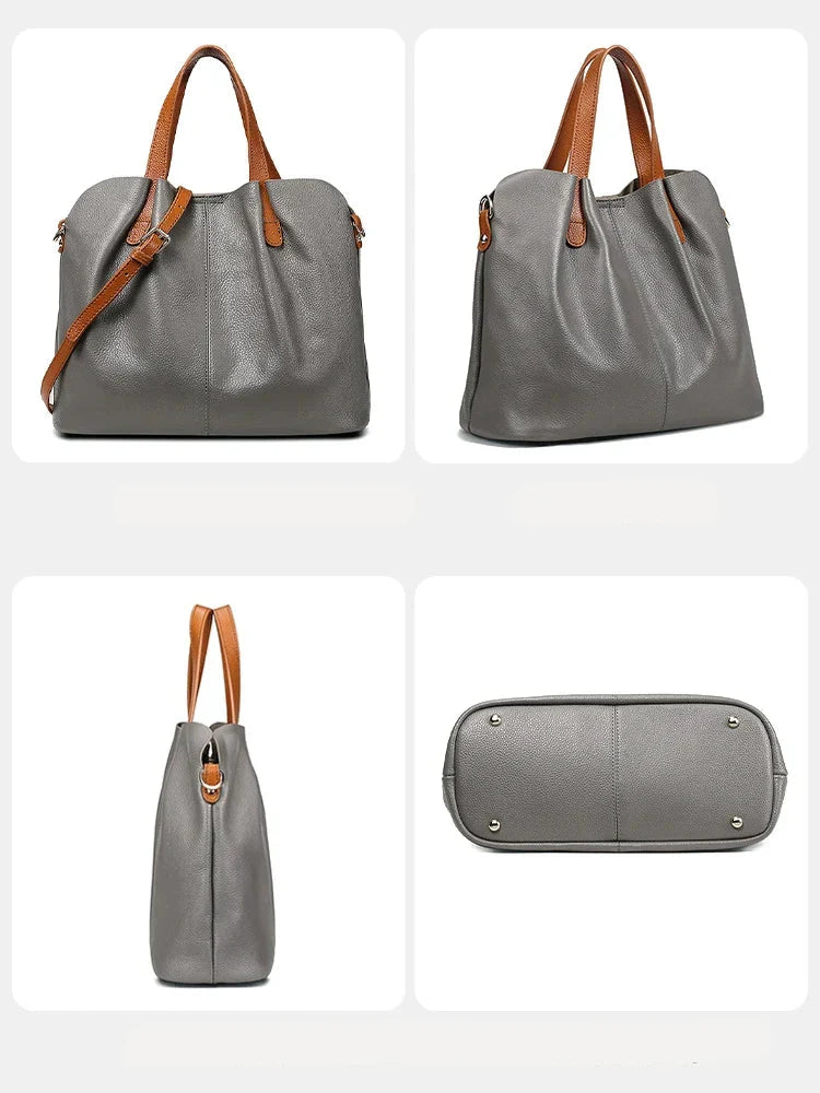 Sac à main femme bicolore, double anse et bandoulière amovible