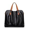 Sac à main femme bicolore, double anse et bandoulière amovible, noir