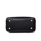 Sac à main femme noir à trois compartiments, 24 x 21 x 12 cm