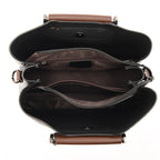 Sac à main femme effet croco bicolore, anses tressées