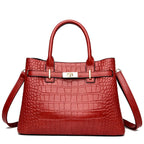 Sac à main femme effet croco en similicuir, bandoulière amovible, rouge