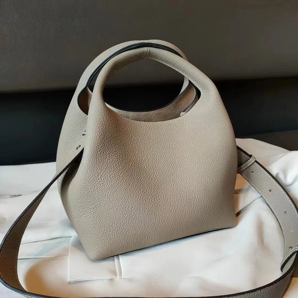 Sac à main femme bicolore ou uni, pochette intérieure amovible, beige