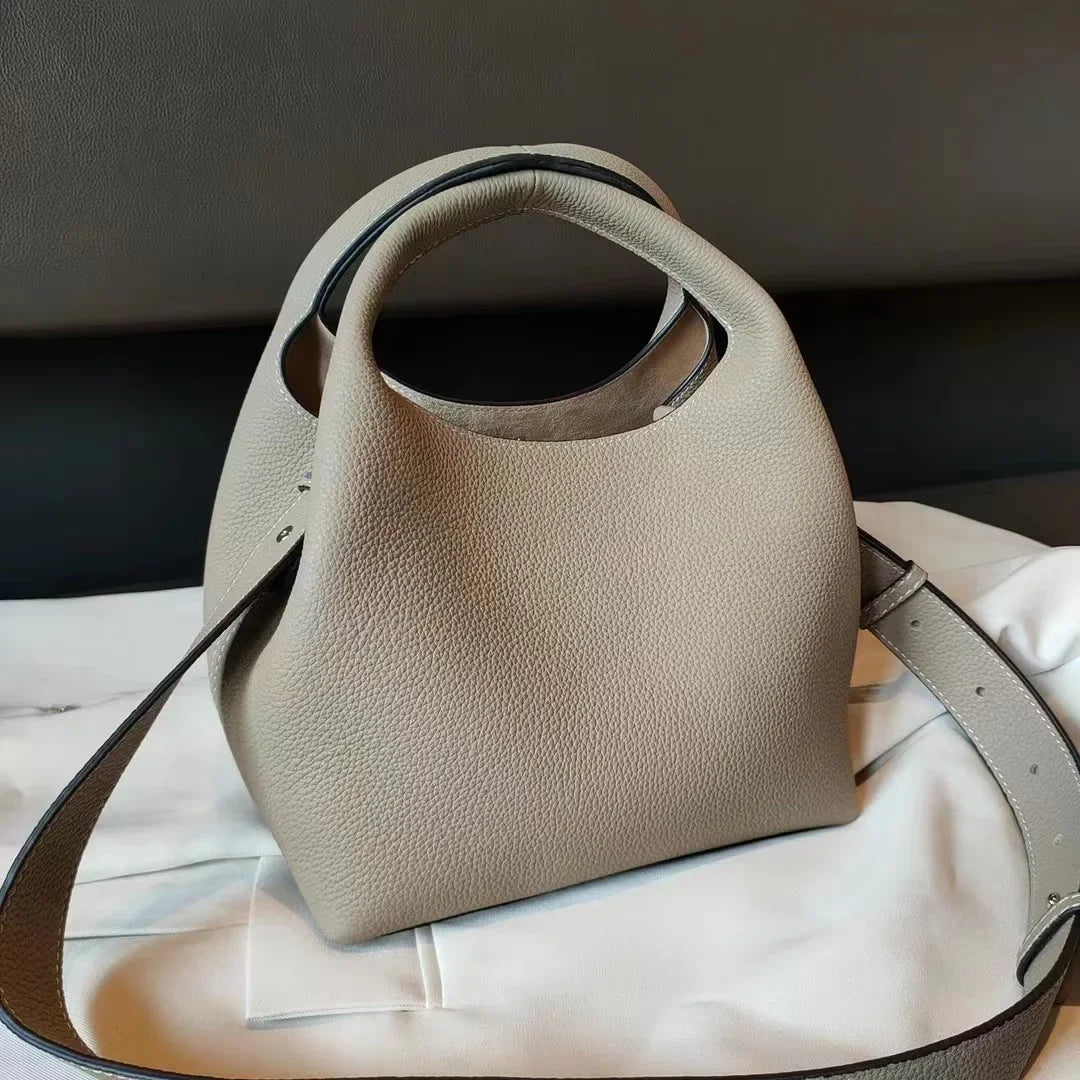Sac à main femme bicolore ou uni, pochette intérieure amovible, beige