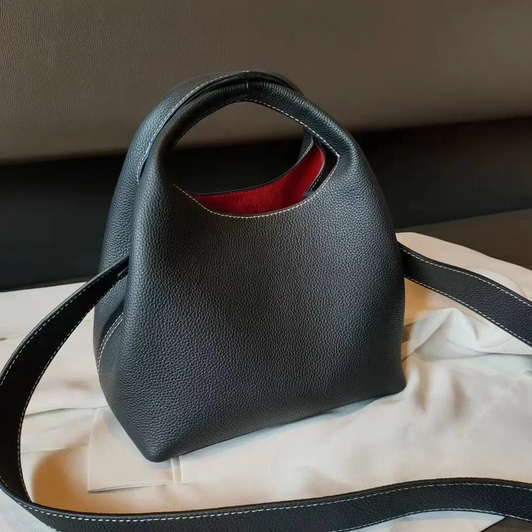 Sac à main femme bicolore ou uni, pochette intérieure amovible, noir