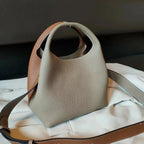 Sac à main femme bicolore ou uni, pochette intérieure amovible, taupe et marron