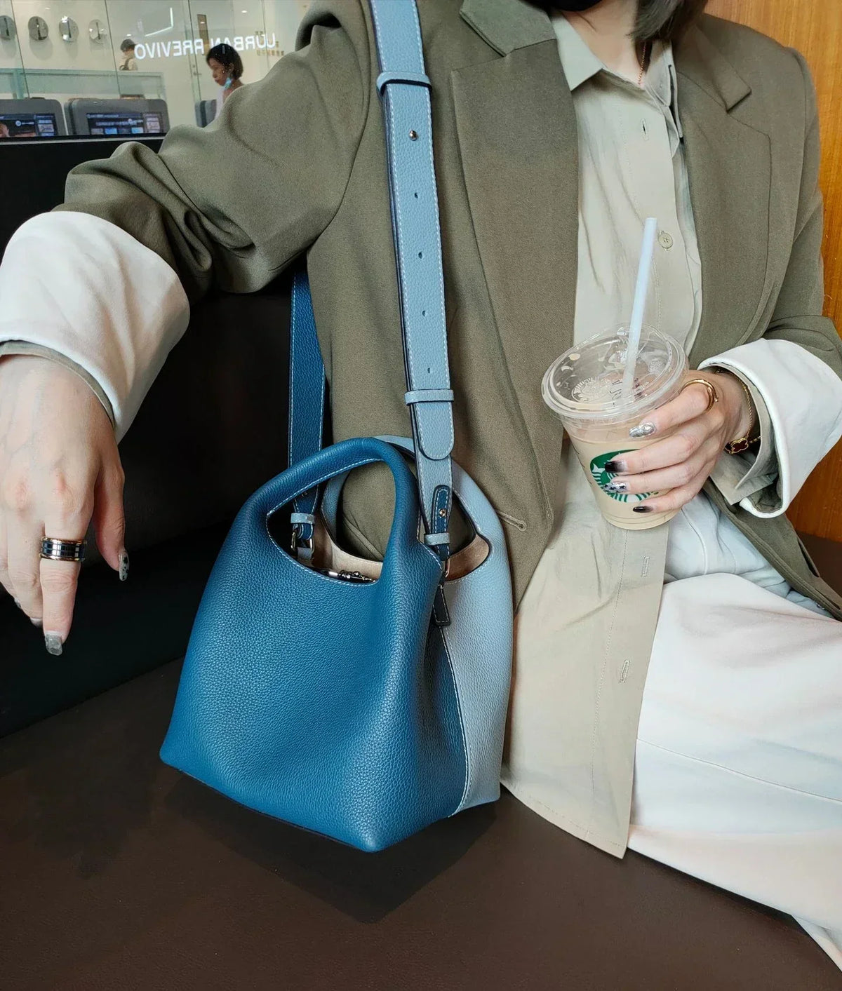 Sac à main femme bicolore ou uni, pochette intérieure amovible