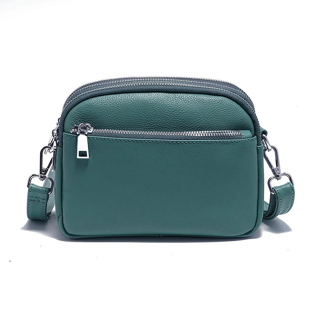 Sac à main femme en cuir forme enveloppe, six coloris, vert foncé