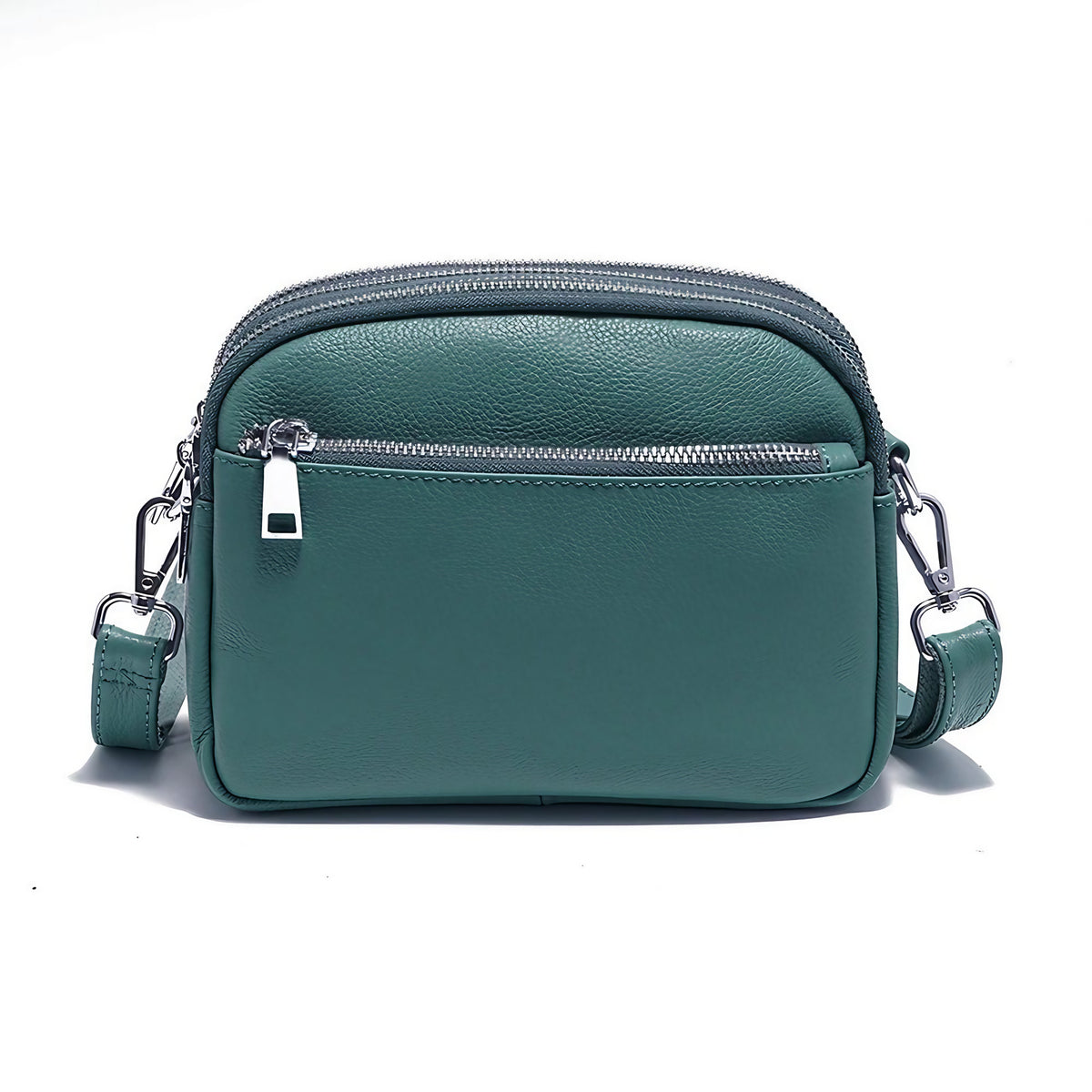 Sac à main femme en cuir forme enveloppe, six coloris, vert foncé