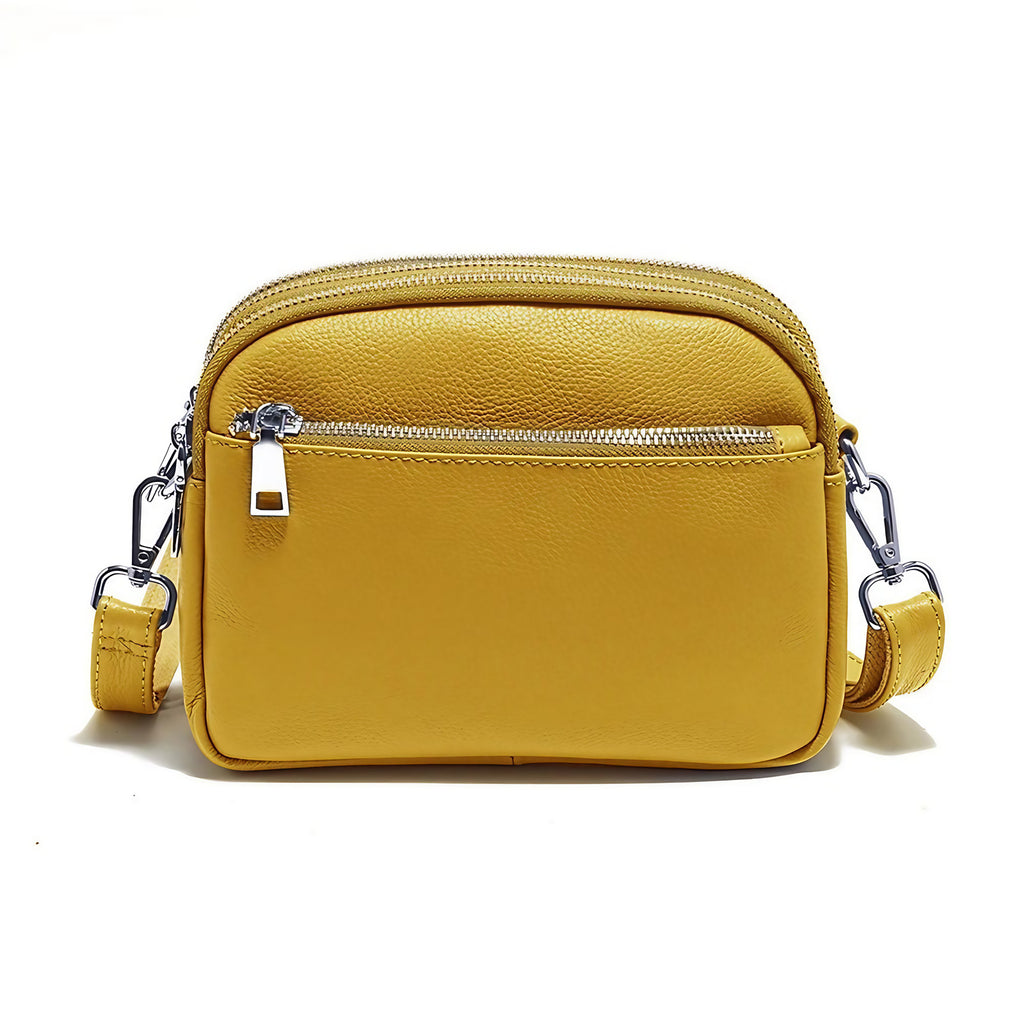 Sac à main femme en cuir forme enveloppe, six coloris, jaune