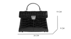 Sac à main femme en cuir noir, intérieur à compartiments