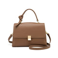 Sac à main femme en similicuir, poche zippée et fermoir, marron