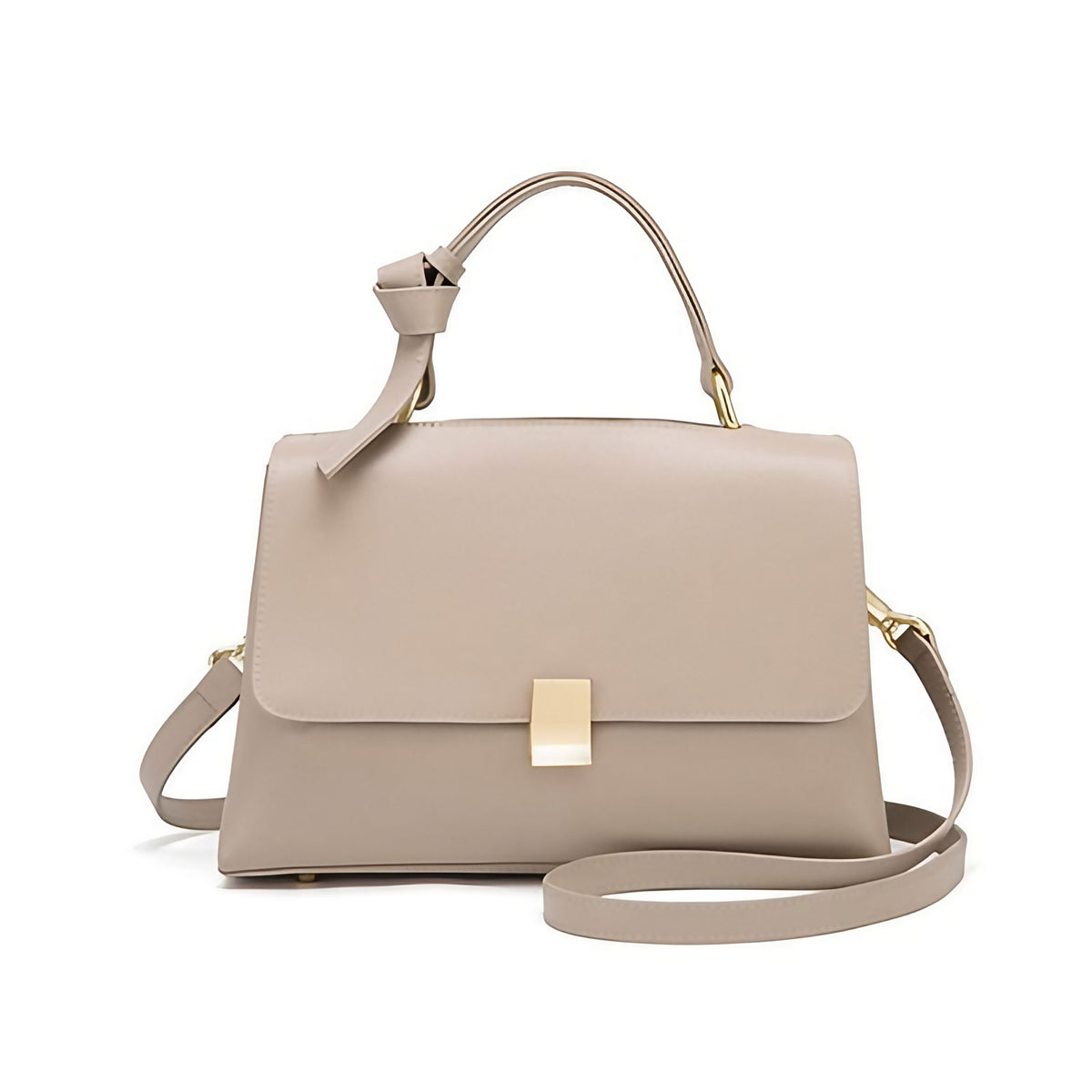 Sac à main femme en similicuir, poche zippée et fermoir, kaki