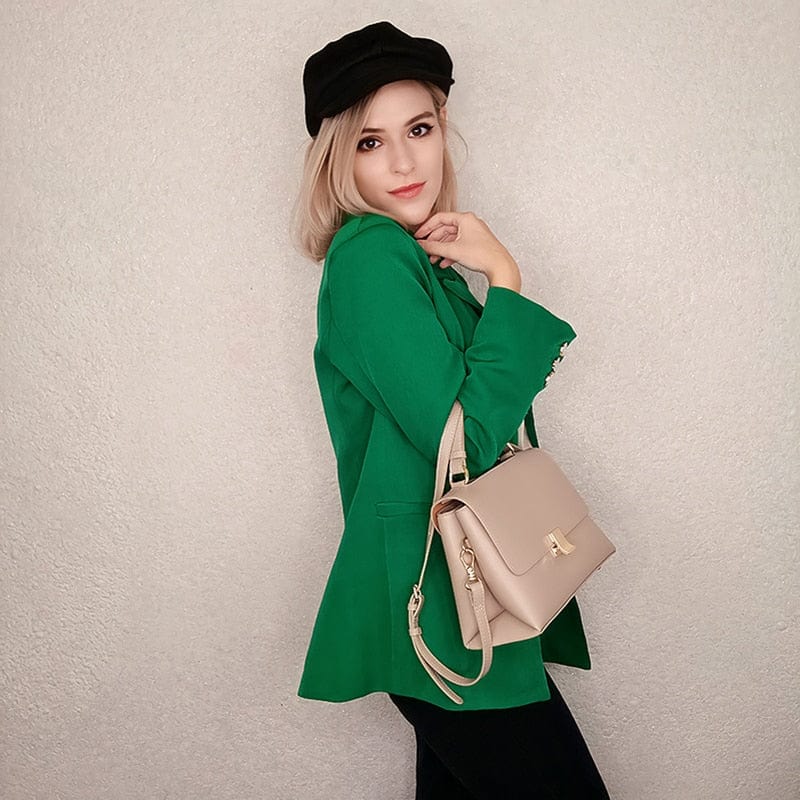 Sac à main femme en similicuir, poche zippée et fermoir