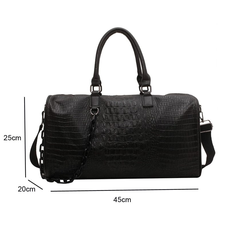 Sac de voyage femme effet crocodile en similicuir, cinq coloris