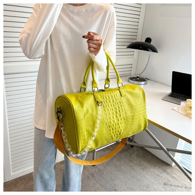 Sac de voyage femme effet crocodile en similicuir, cinq coloris