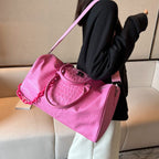 Sac de voyage femme effet crocodile en similicuir, cinq coloris, rose