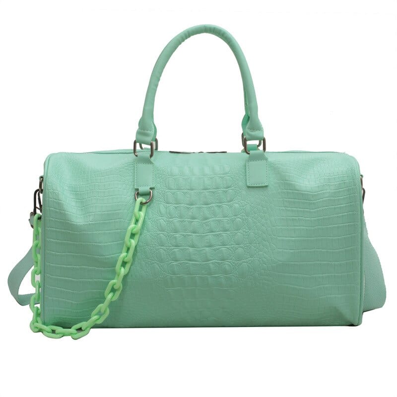Sac de voyage femme effet crocodile en similicuir, cinq coloris