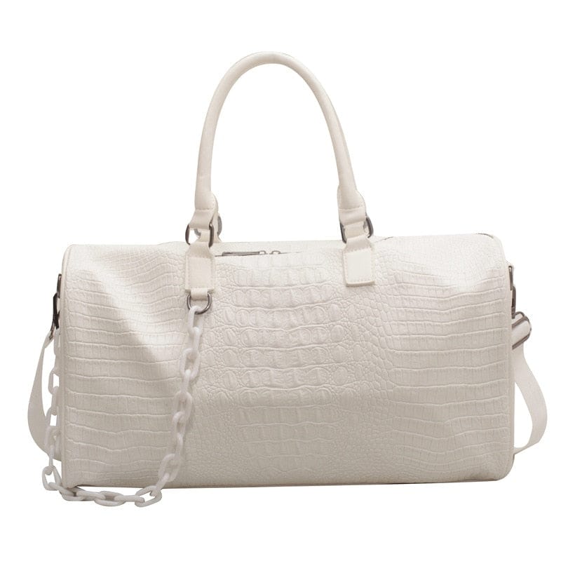 Sac de voyage femme effet crocodile en similicuir, cinq coloris